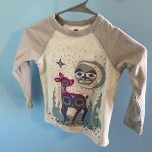 Tea collection jersey t-shirt w fall/winter print